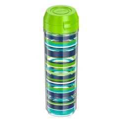 Alternative view of 24oz Double Wall Water Bottle Navy Stripes