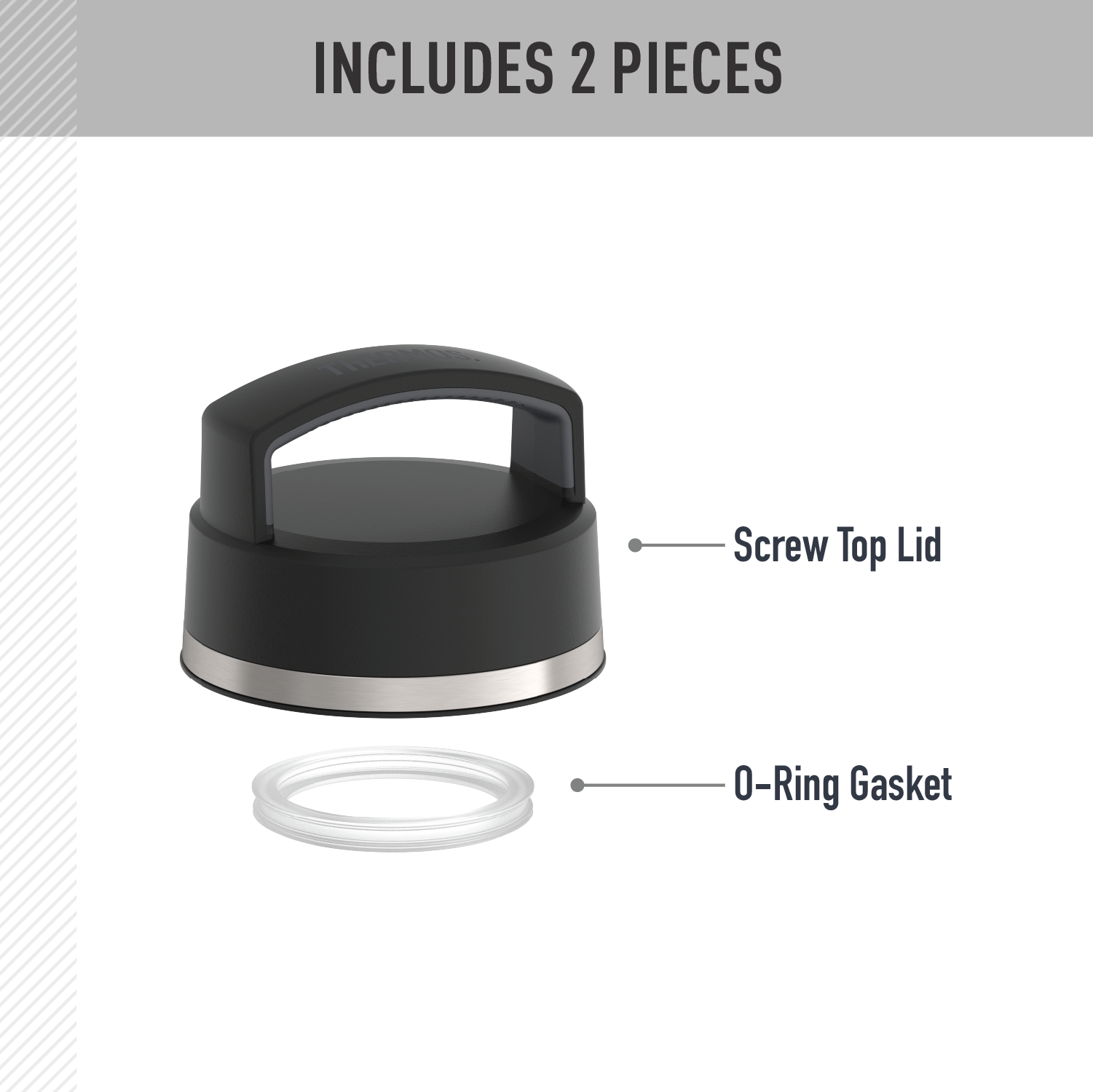 24oz ICON™ WATER BOTTLE SCREW TOP - REPLACEMENT LID - Image 2