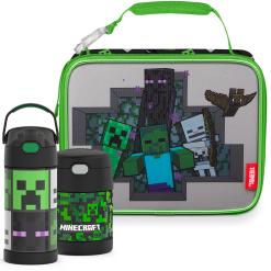 Minecraft Bundle - Soft Lunch Box, 12oz FUNtainer®  Bottle & 10oz FUNtainer® Food Jar