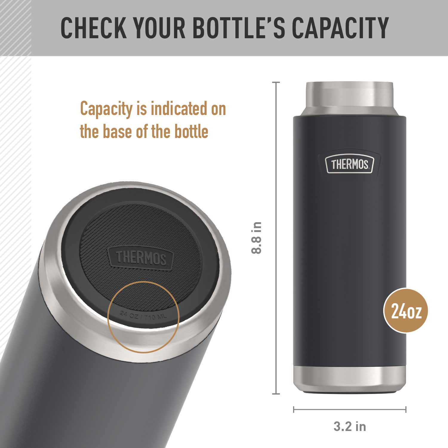 24oz ICON™ WATER BOTTLE SCREW TOP - REPLACEMENT LID - Image 4